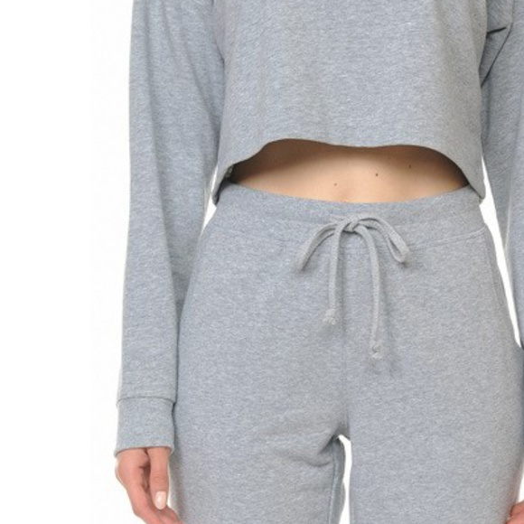 GRAY CROPPED SWEATSHIRT - Picture 4 of 4